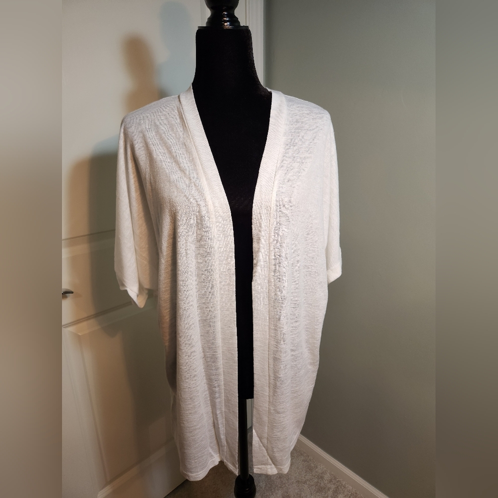 😀 White Open-Front Cardigan